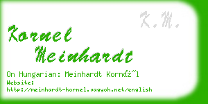 kornel meinhardt business card